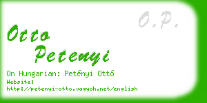 otto petenyi business card